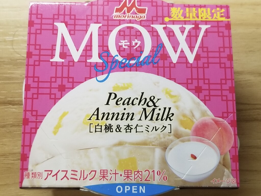 森永乳業　森永MOW（モウ）スペシャル 白桃＆杏仁ミルク