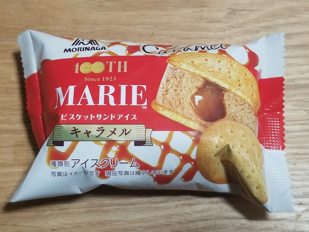 森永製菓　100THマリービスケットサンドアイスキャラメル